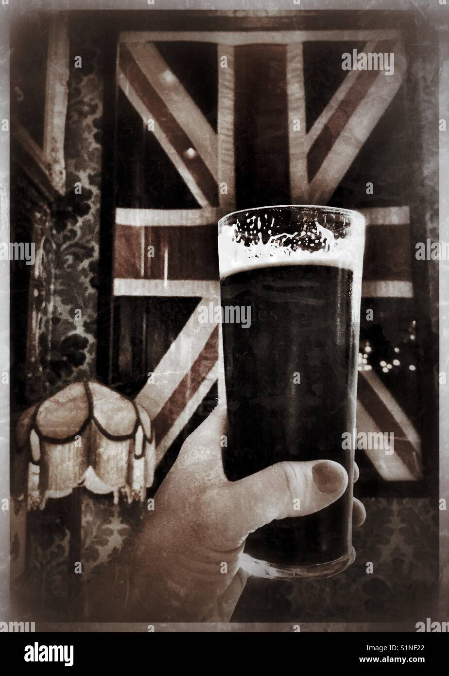 A toast to the Union Flag. Stock Photo