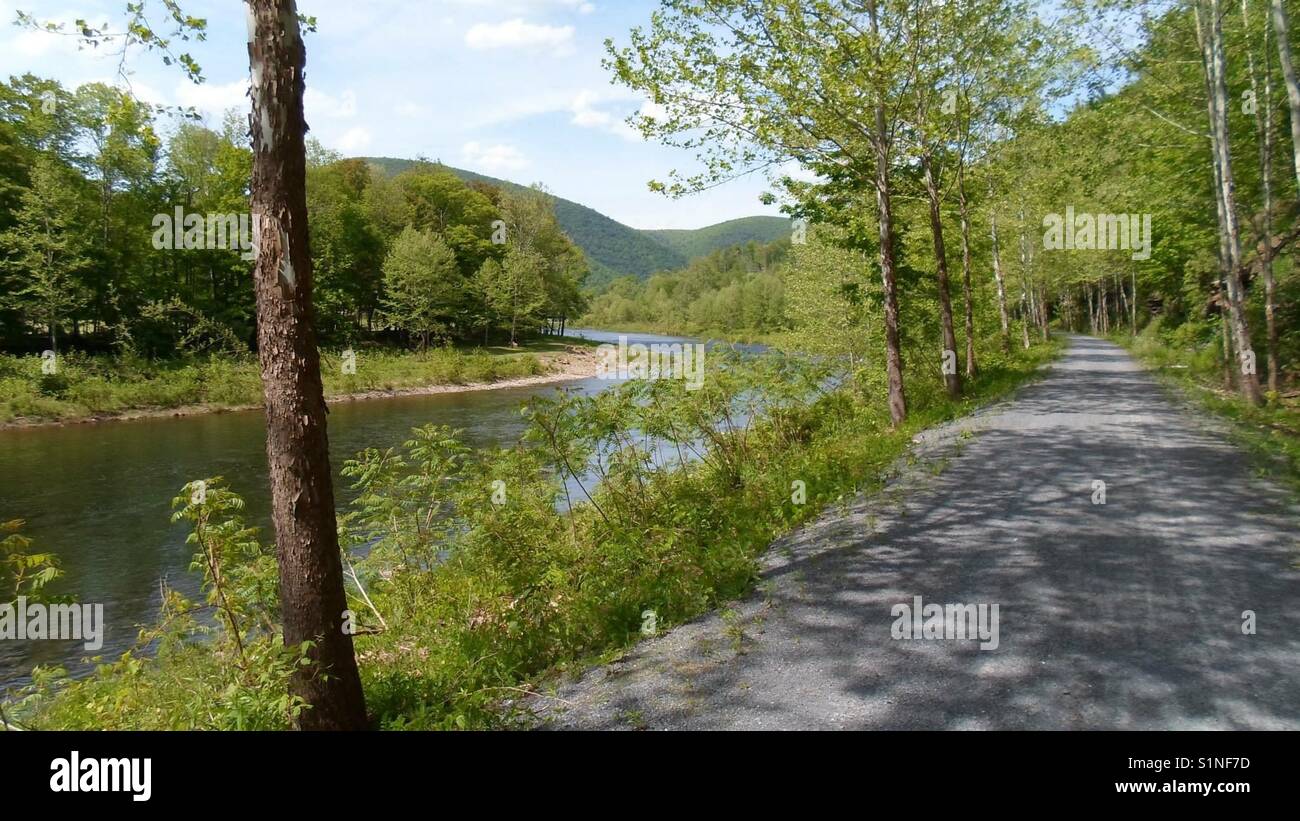 Pine Creek bike trail at Slate Run, PA Stock Photo - Alamy