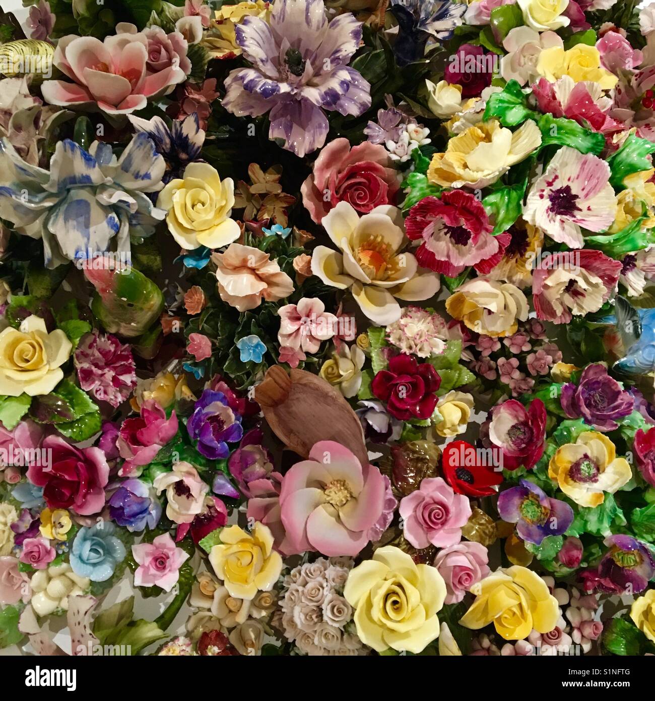 Flowers made out of ceramic material - Smartphone Captured Stock Image