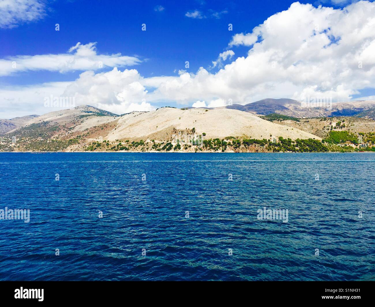 Paliki peninsula on Kefalonia in Ionian Sea in Greece - Smartphone Captured Stock Image