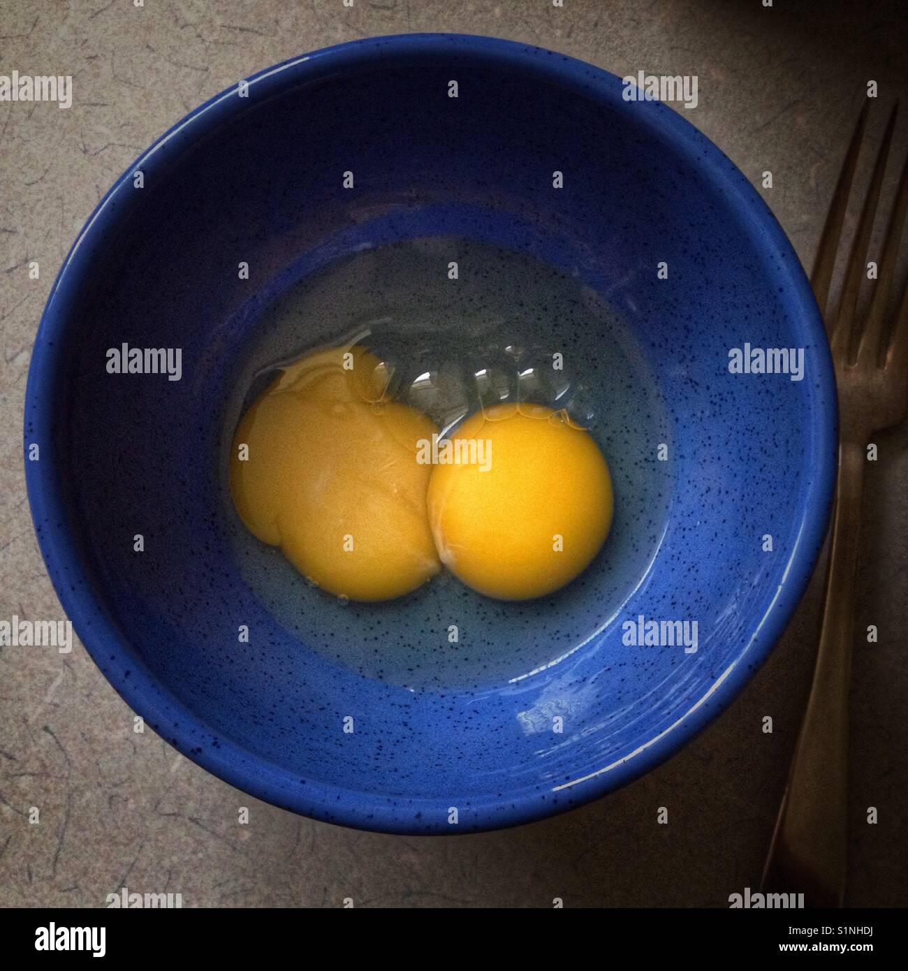 One Egg Double Yoke Stock Photo