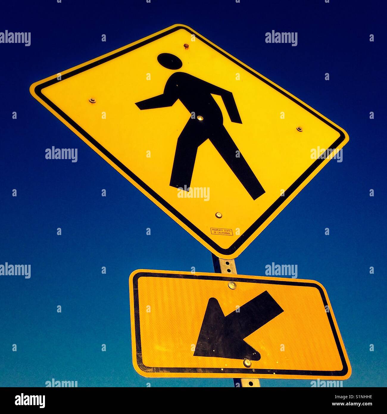 Pedestrian walk sign in USA - Smartphone Captured Stock Image