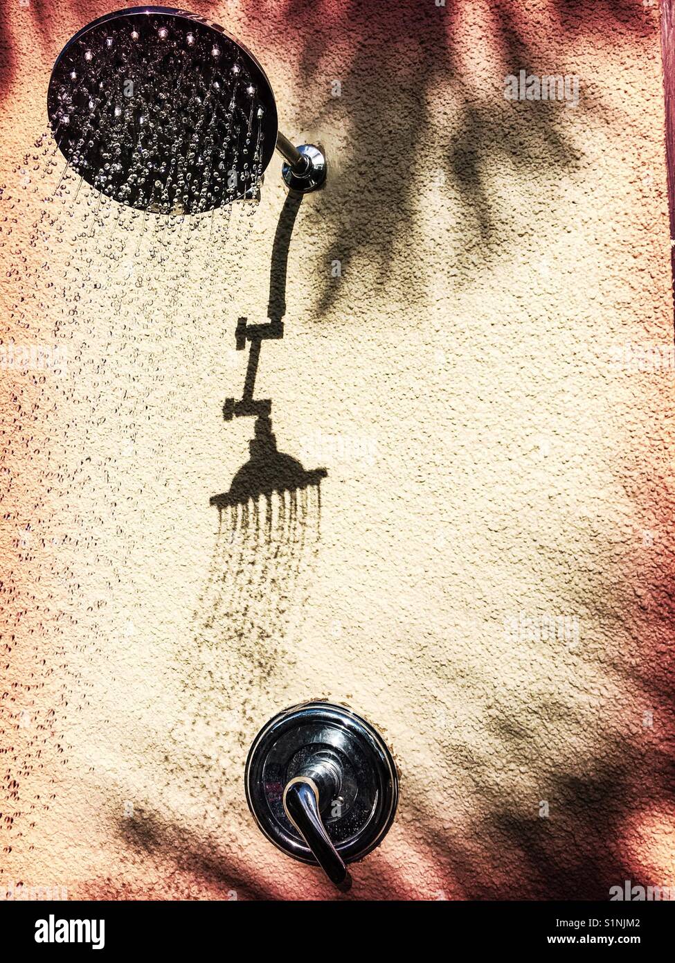 Outdoor shower - Smartphone Captured Stock Image