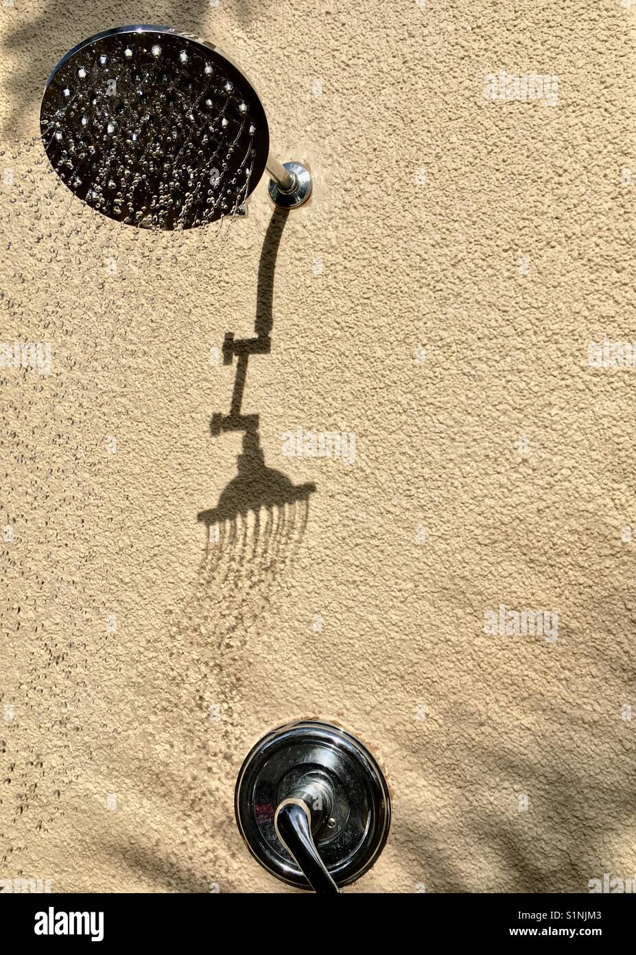 Outdoor shower - Smartphone Captured Stock Image
