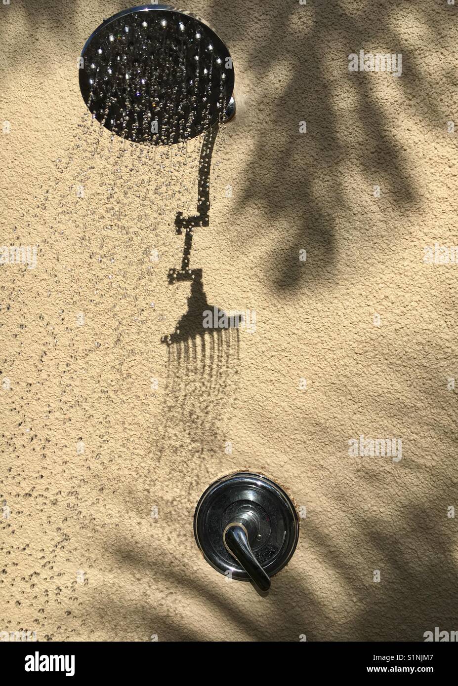 Outdoor shower - Smartphone Captured Stock Image