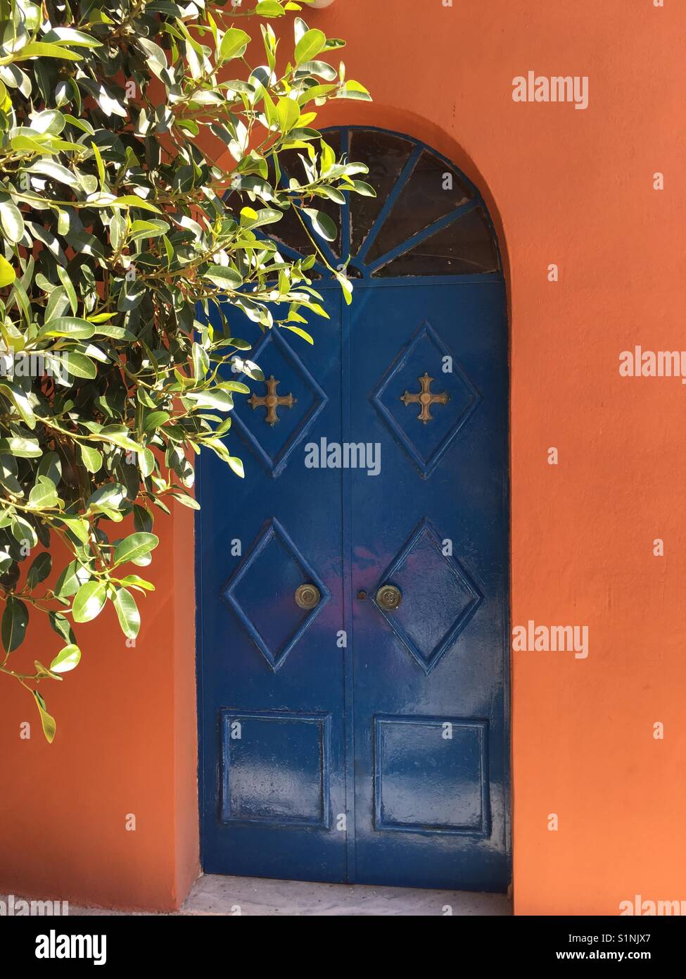 Door in Lixouri on Kefalonia in Greece - Smartphone Captured Stock Image