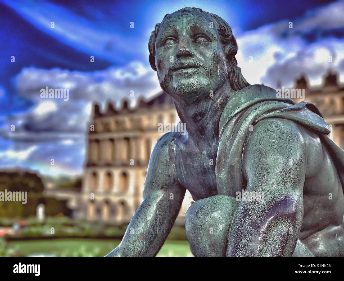 Statue close up at chateau de Versailles. Stock Photo
