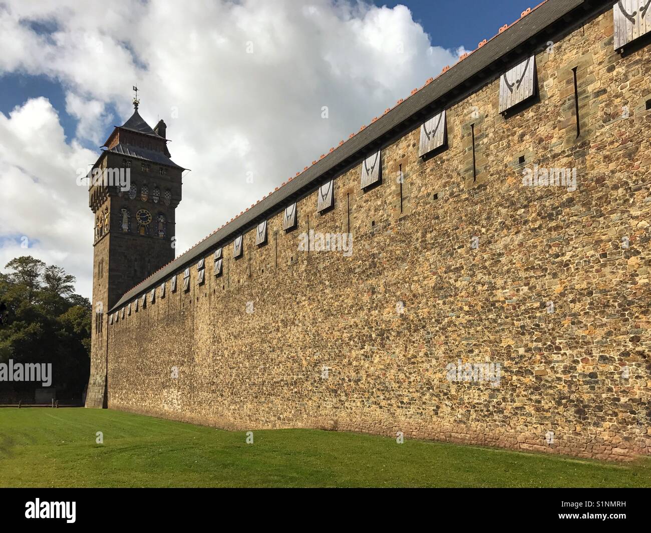 Walls and tower of Cardiff Castle - Smartphone Captured Stock Image