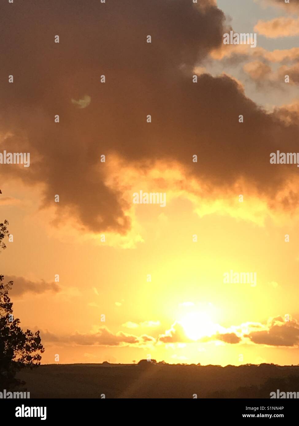Cornish Autumn sunset - Smartphone Captured Stock Image