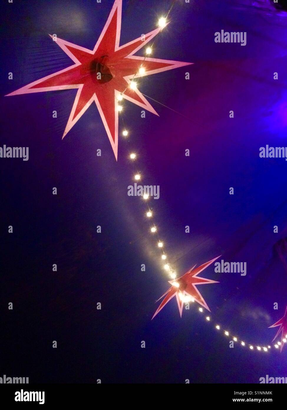 Stars on zippos circus tent Stock Photo