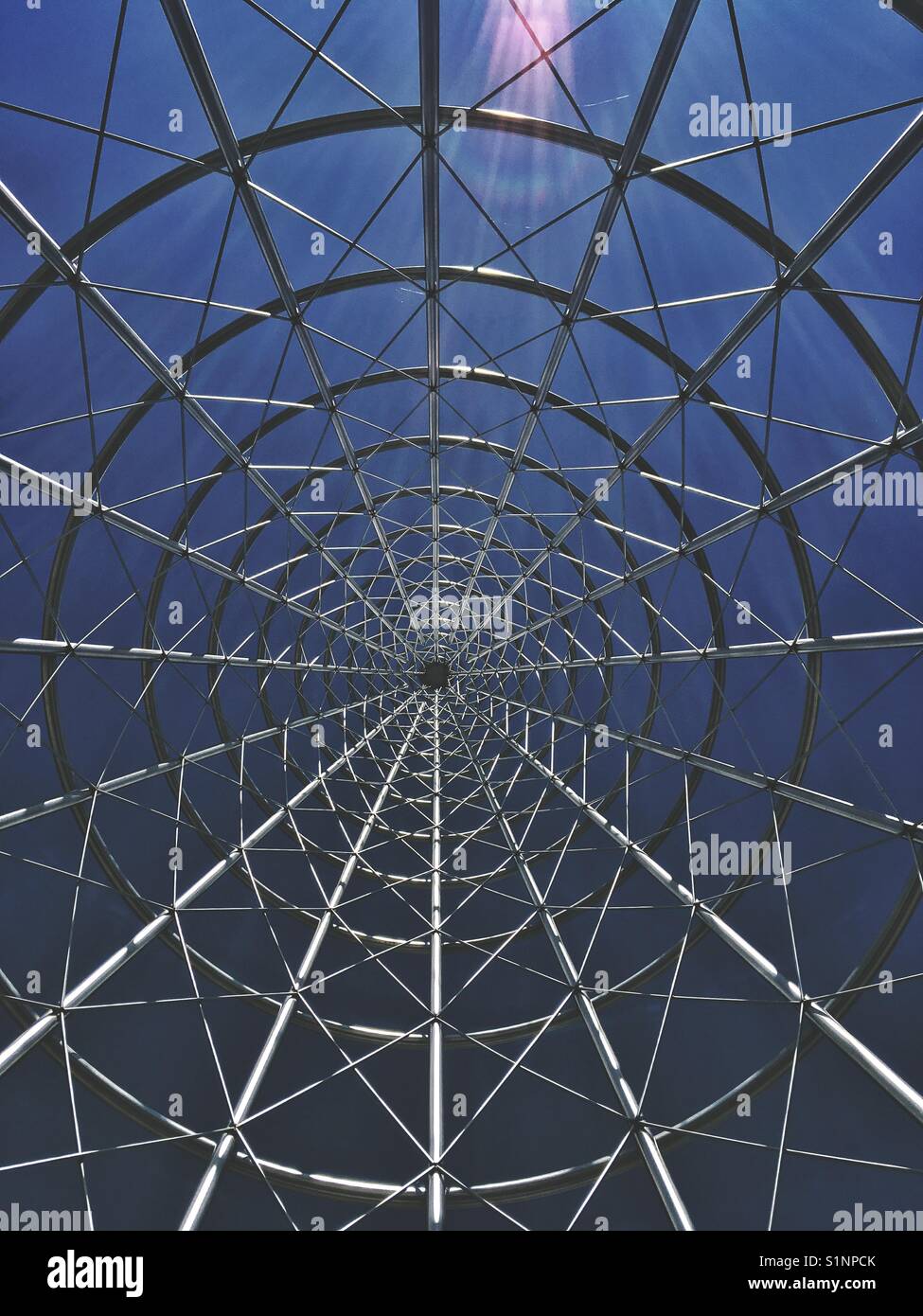Lookup through metal cone - Smartphone Captured Stock Image
