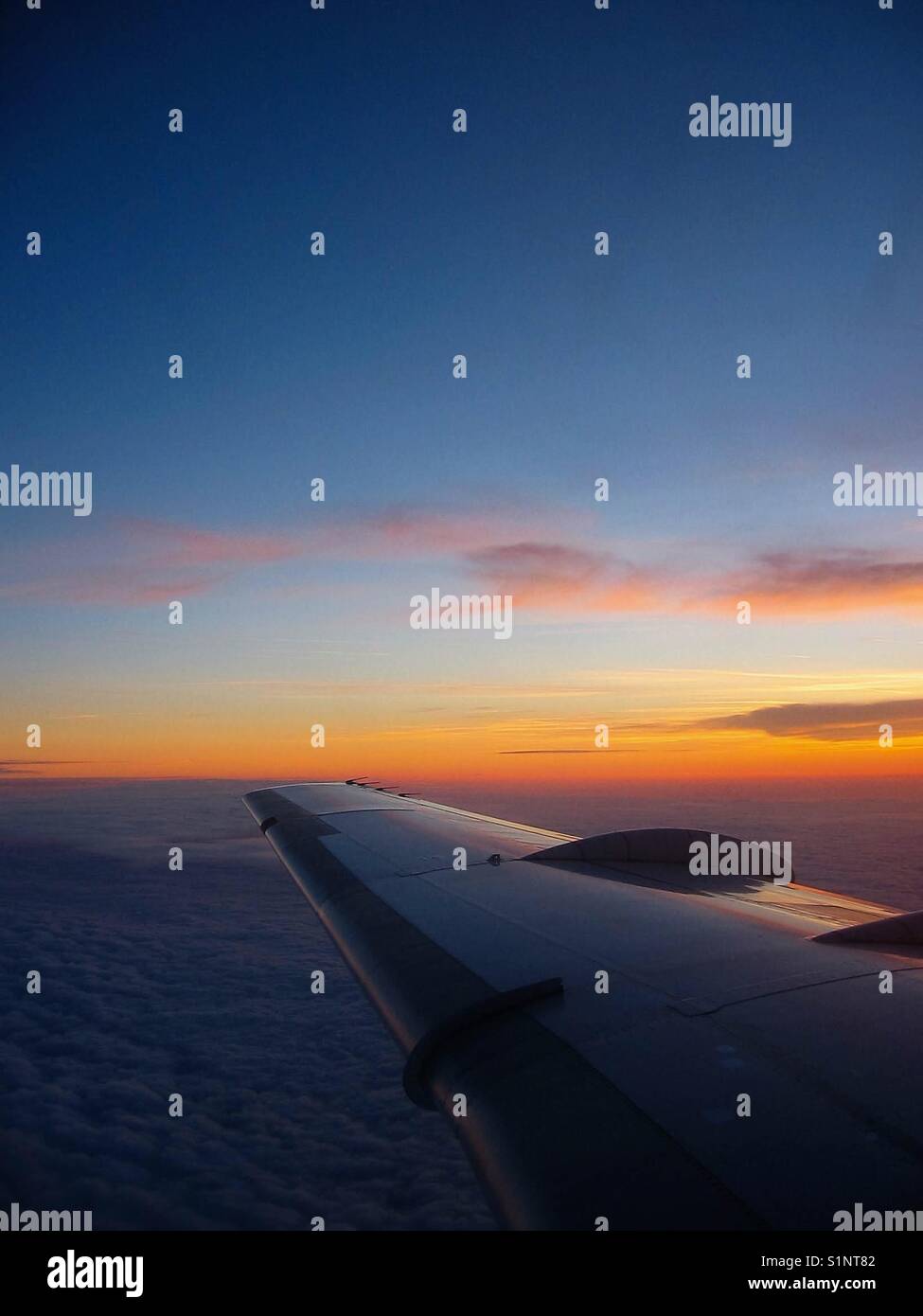 Sunset from a small commuter jet - Smartphone Captured Stock Image