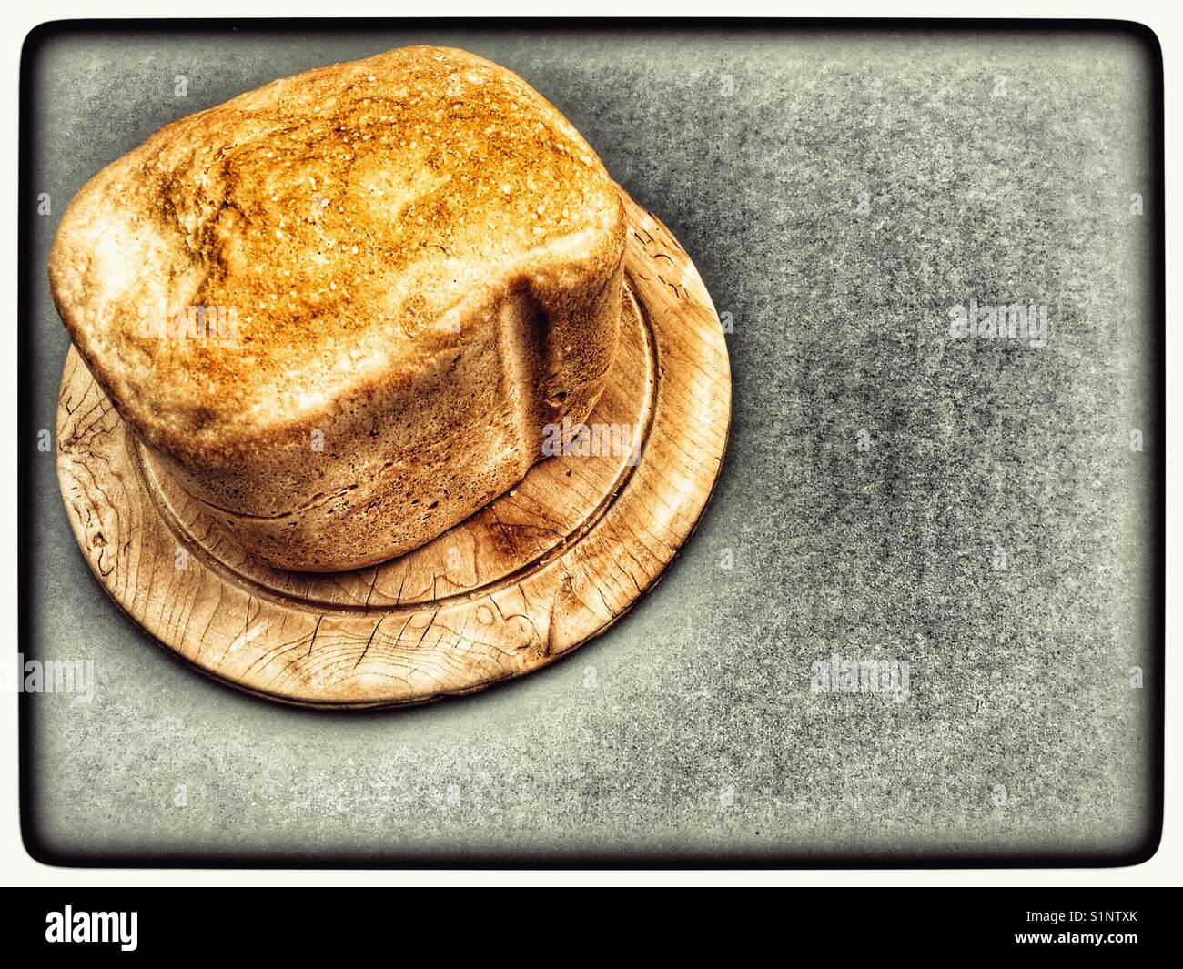 Loaf of bread made in a bread machine - Smartphone Captured Stock Image