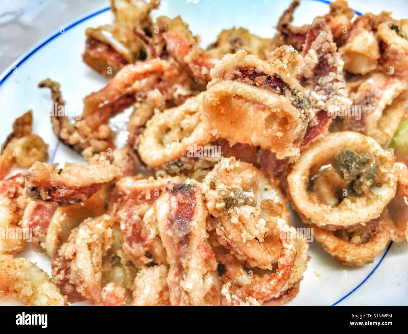 Escombros or deep fried baby squid, a traditional Spanish delicacy
