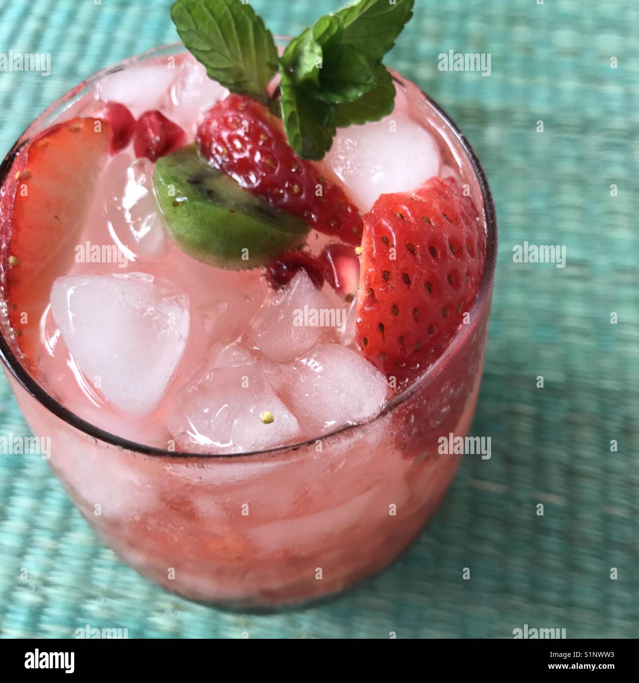 Rose wine with fresh fruit - Smartphone Captured Stock Image