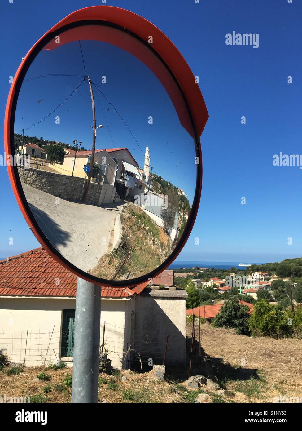 Village Kaligata on Kefalonia in Greece - Smartphone Captured Stock Image