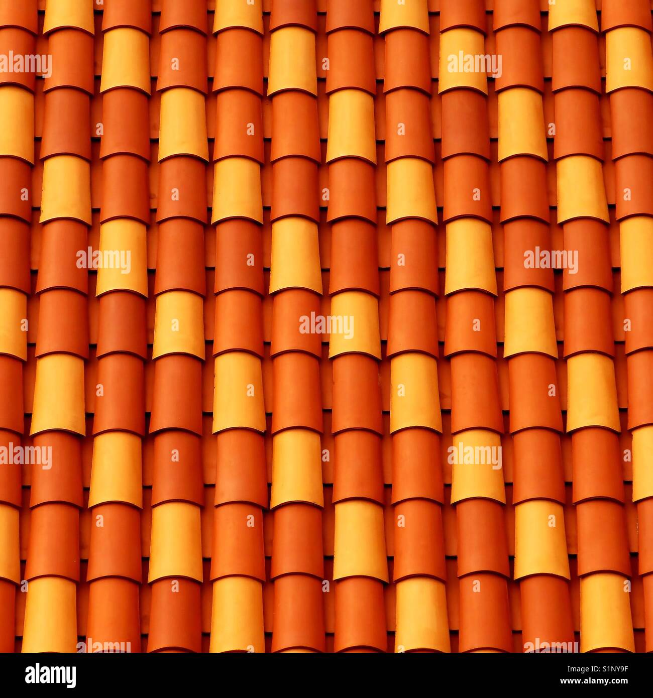 Pattern formed by colored roof tiles - Smartphone Captured Stock Image