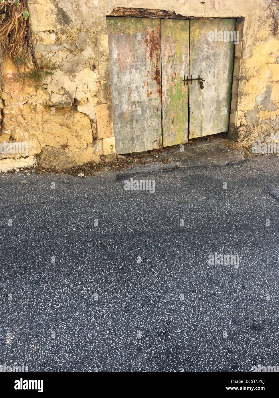 Door near Kaligata on Kefalonia in Greece - Smartphone Captured Stock Image