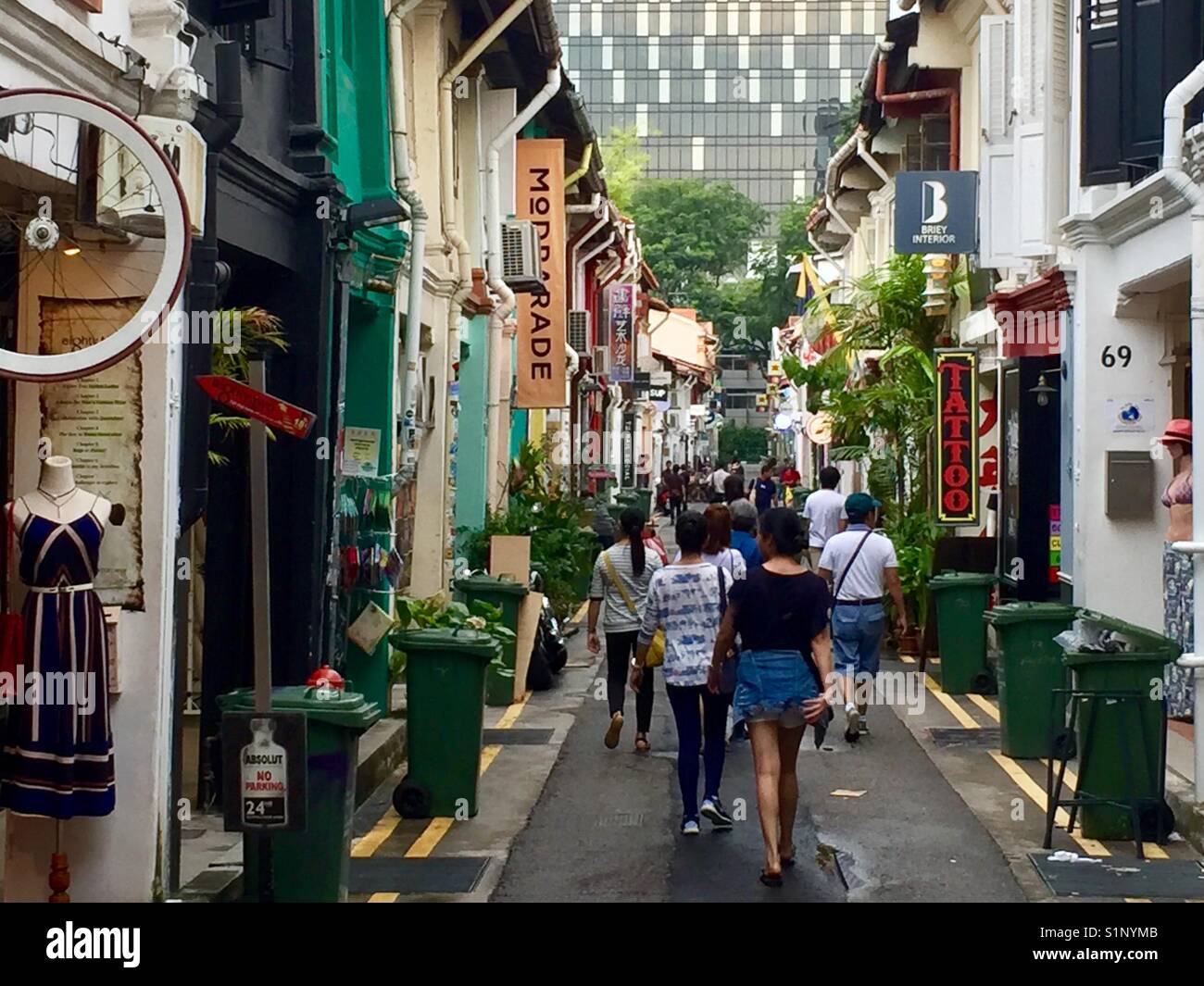 Haji Lane , Singapore narrowest street Stock Photo