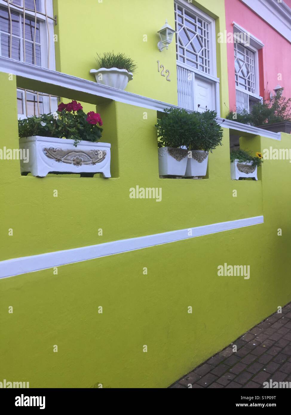 Lime green house in the historical BoKaap, Cape Town Stock Photo Alamy