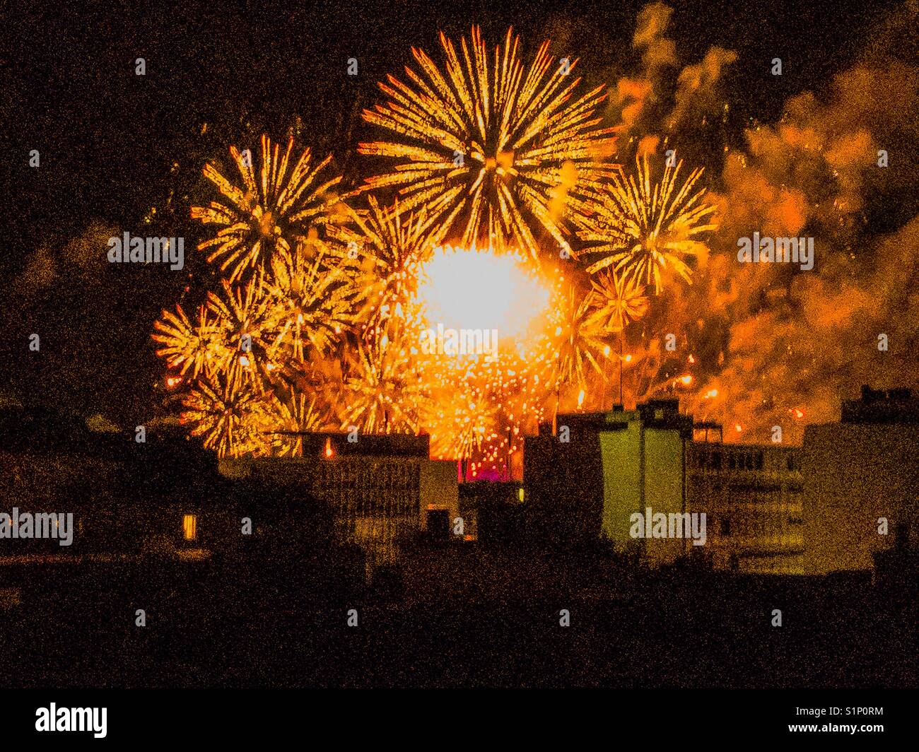 Fêtes de Genève 2017 - Fireworks Stock Photo