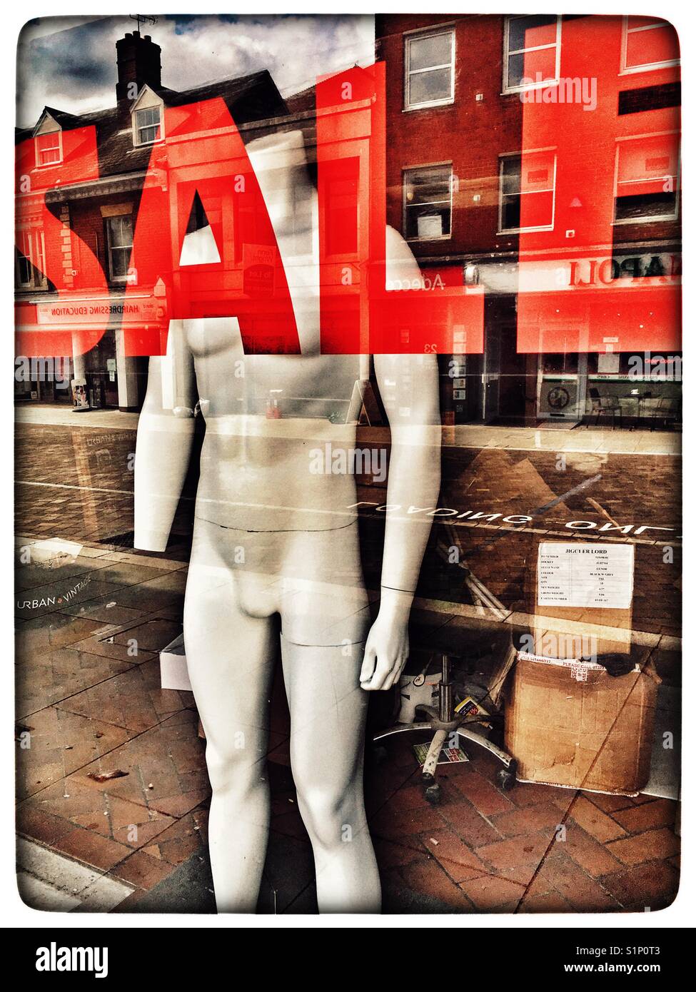 Closed down clothes shop - Smartphone Captured Stock Image