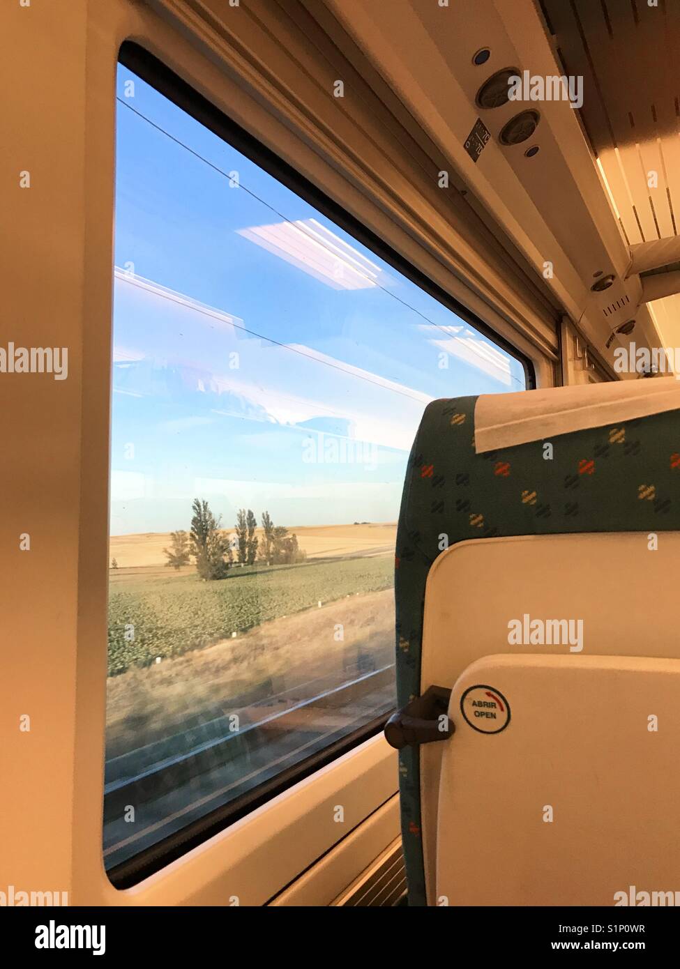 View through the window of a high speed train. - Smartphone Captured Stock Image