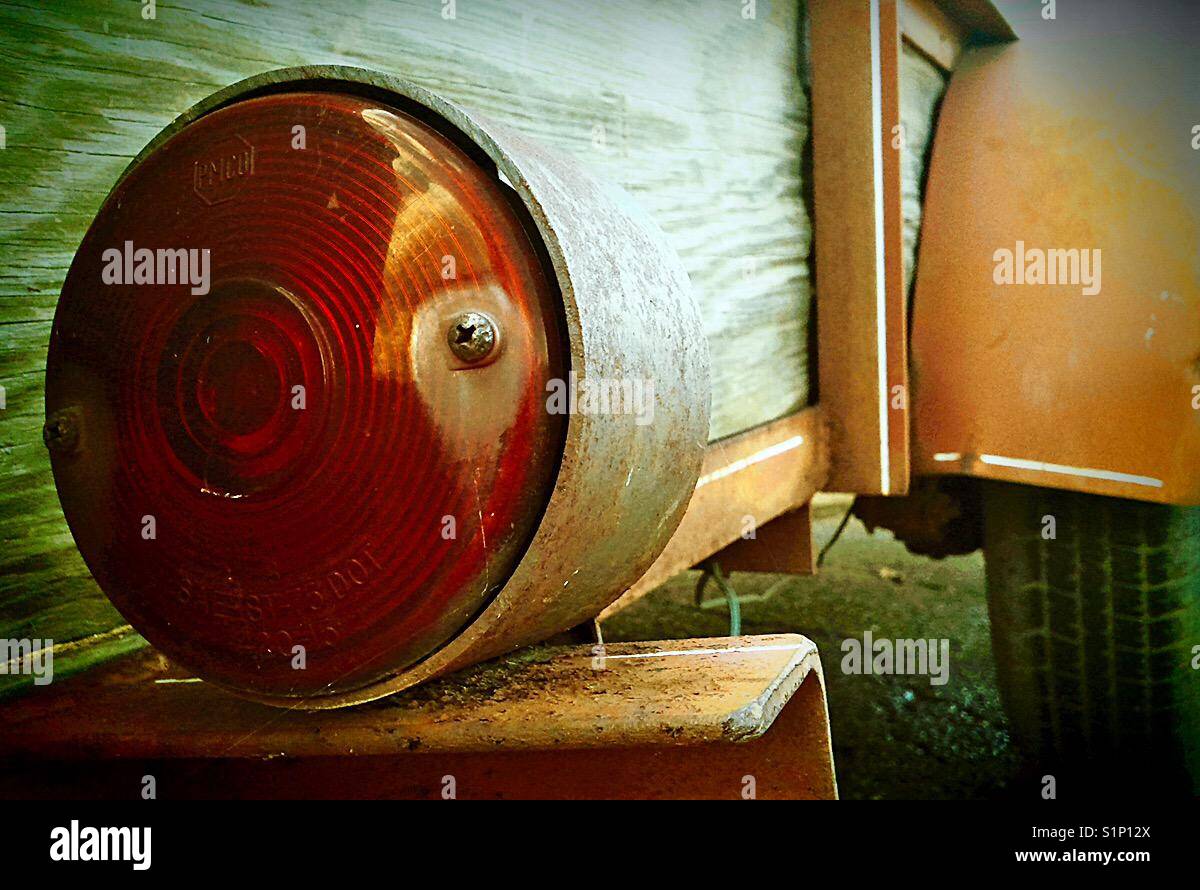 Tail light on trailer Stock Photo Alamy