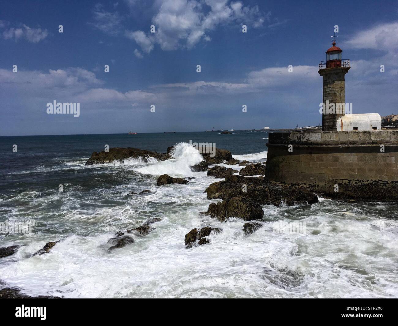 Felgueiras Lighthouse - Porto, Portugal - Smartphone Captured Stock Image