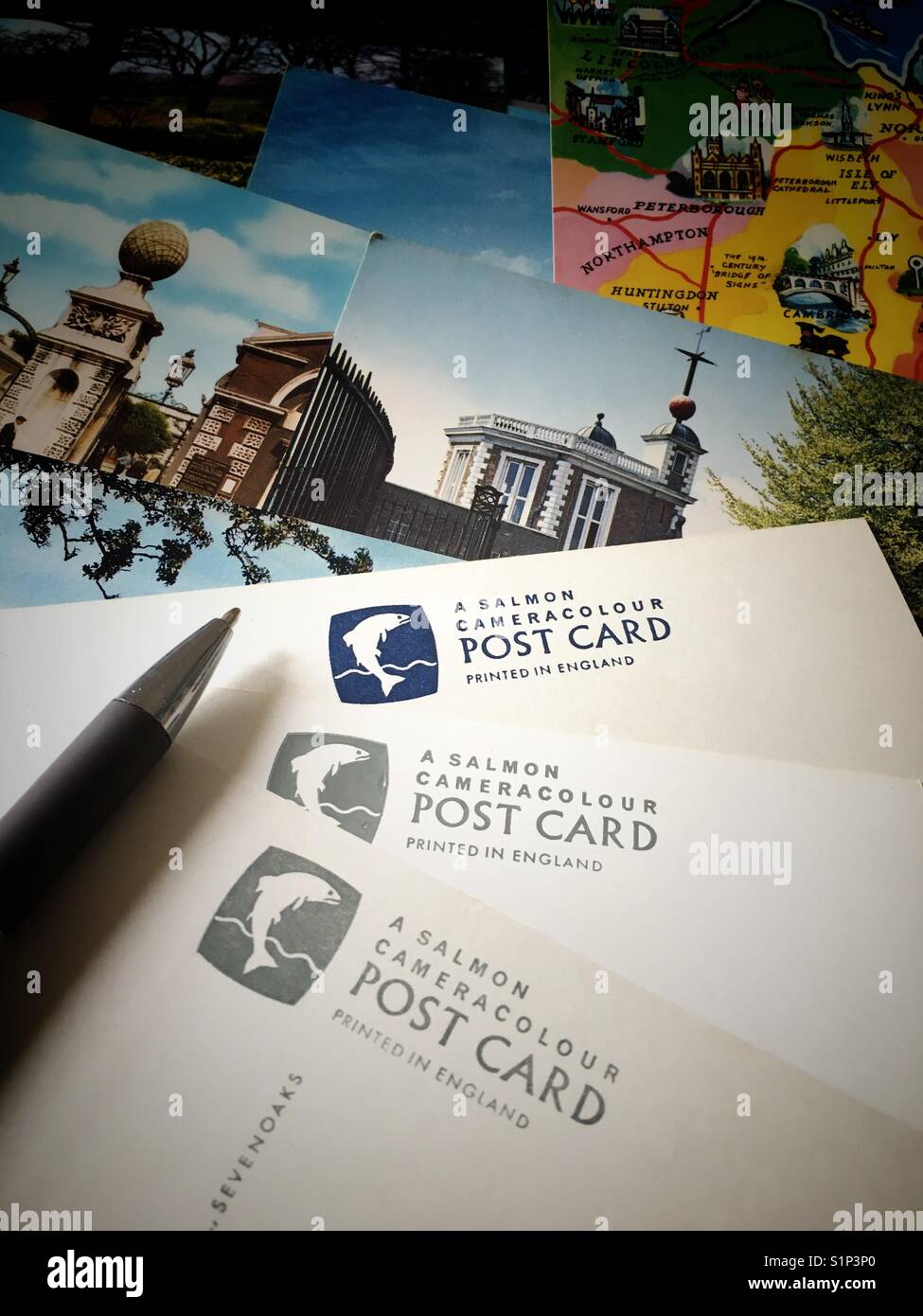 UK Postcards printed by publisher J Salmon Stock Photo
