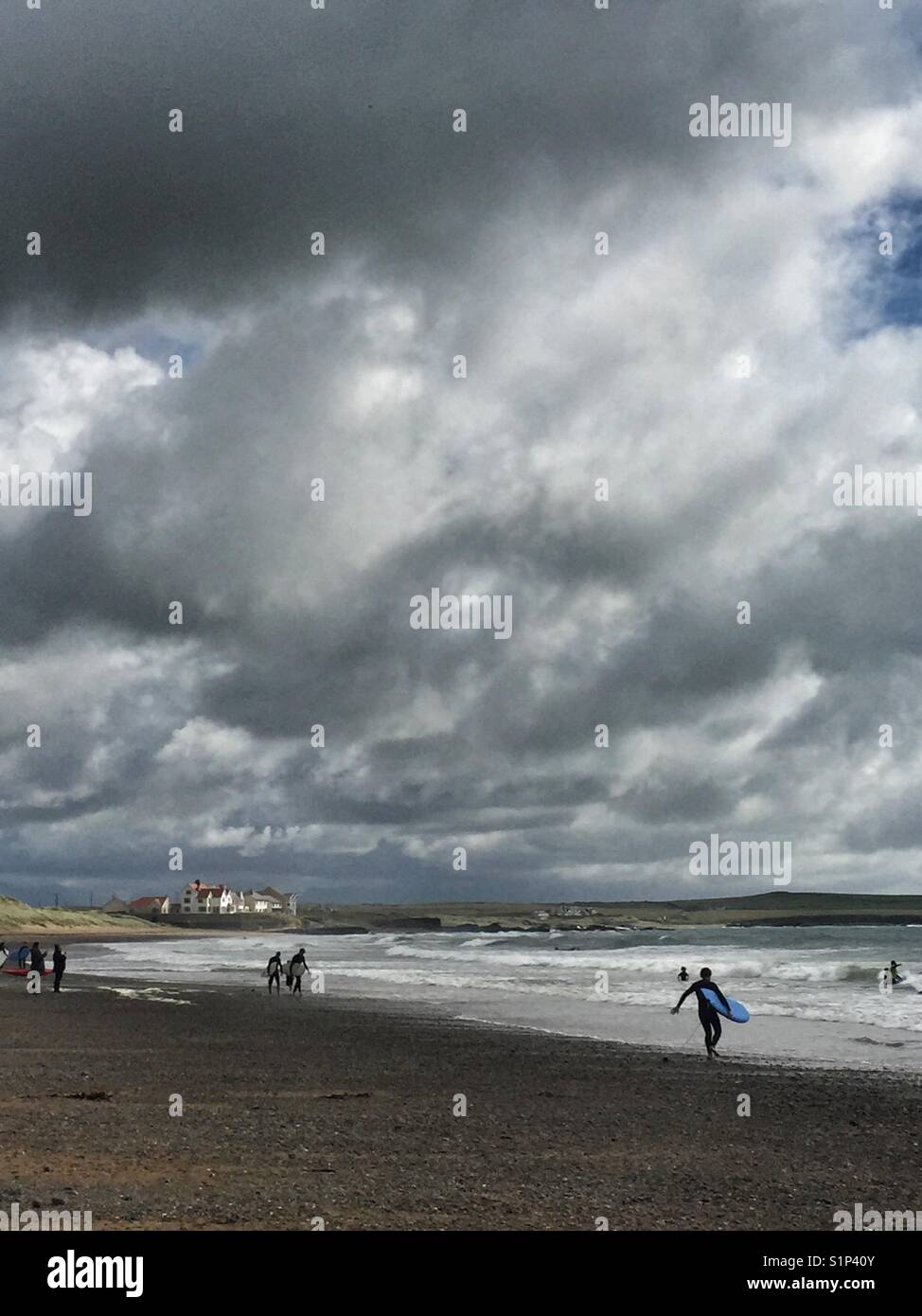 Broad Beach watersport activities, rhosneigr, Anglesey, North Wales - Smartphone Captured Stock Image