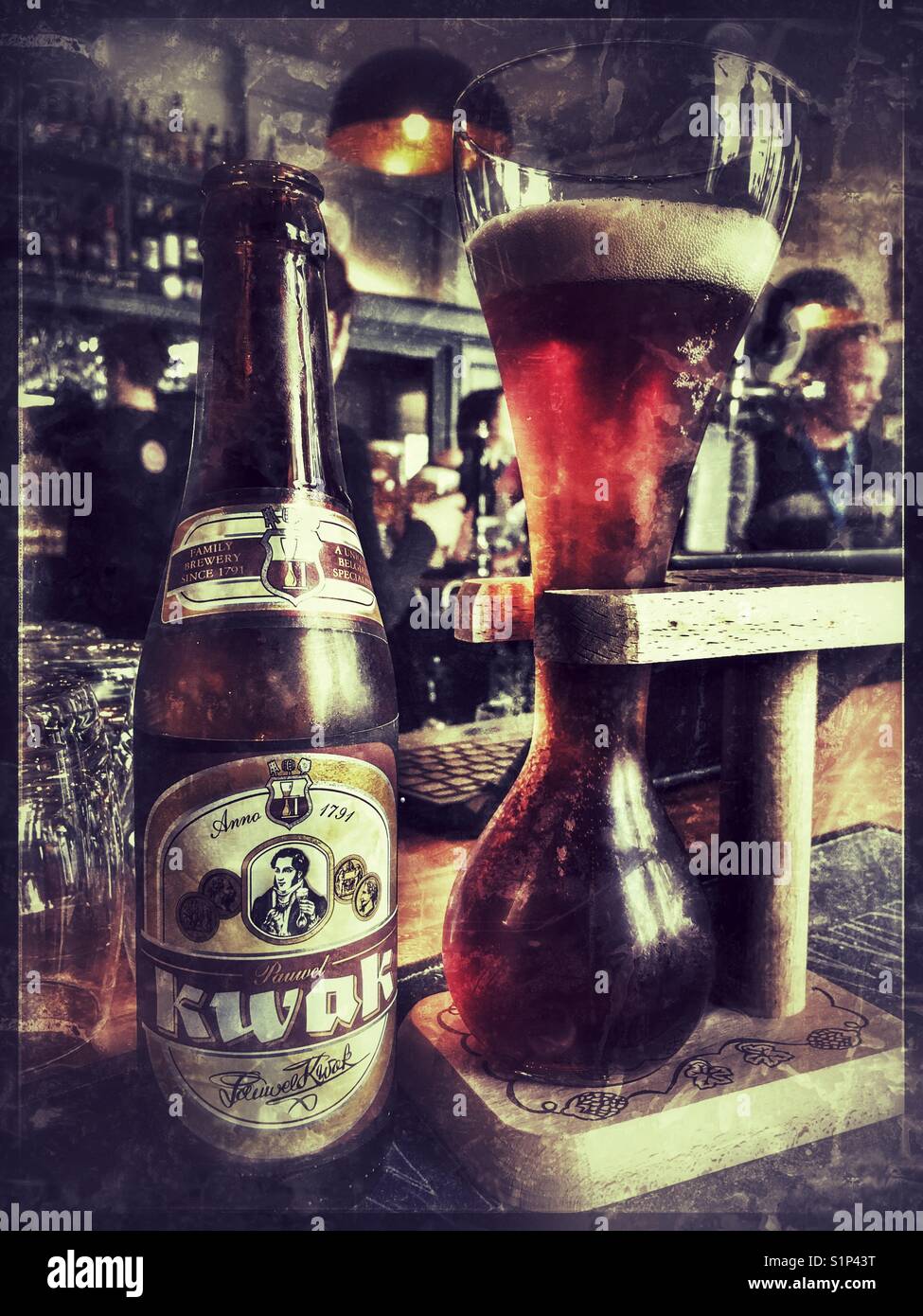 Kwak Belgian Beer and glass Stock Photo Alamy