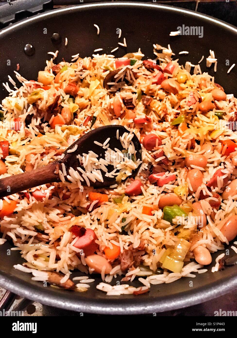 Fried rice with meats and vegetables Stock Photo Alamy
