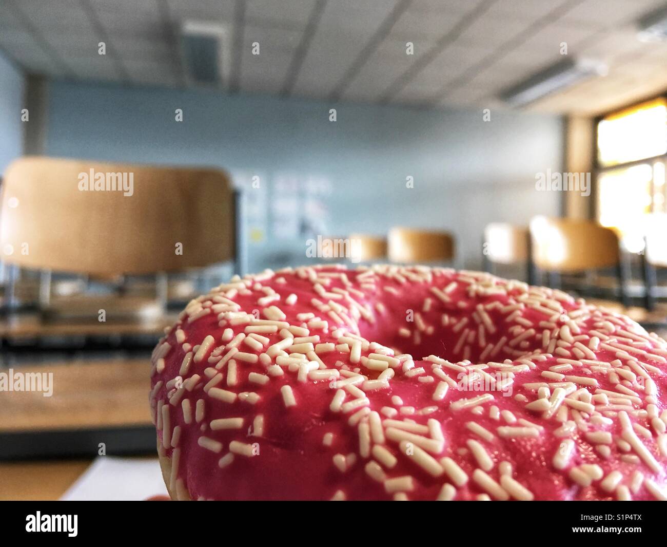 Donut with a school classroom Stock Photo