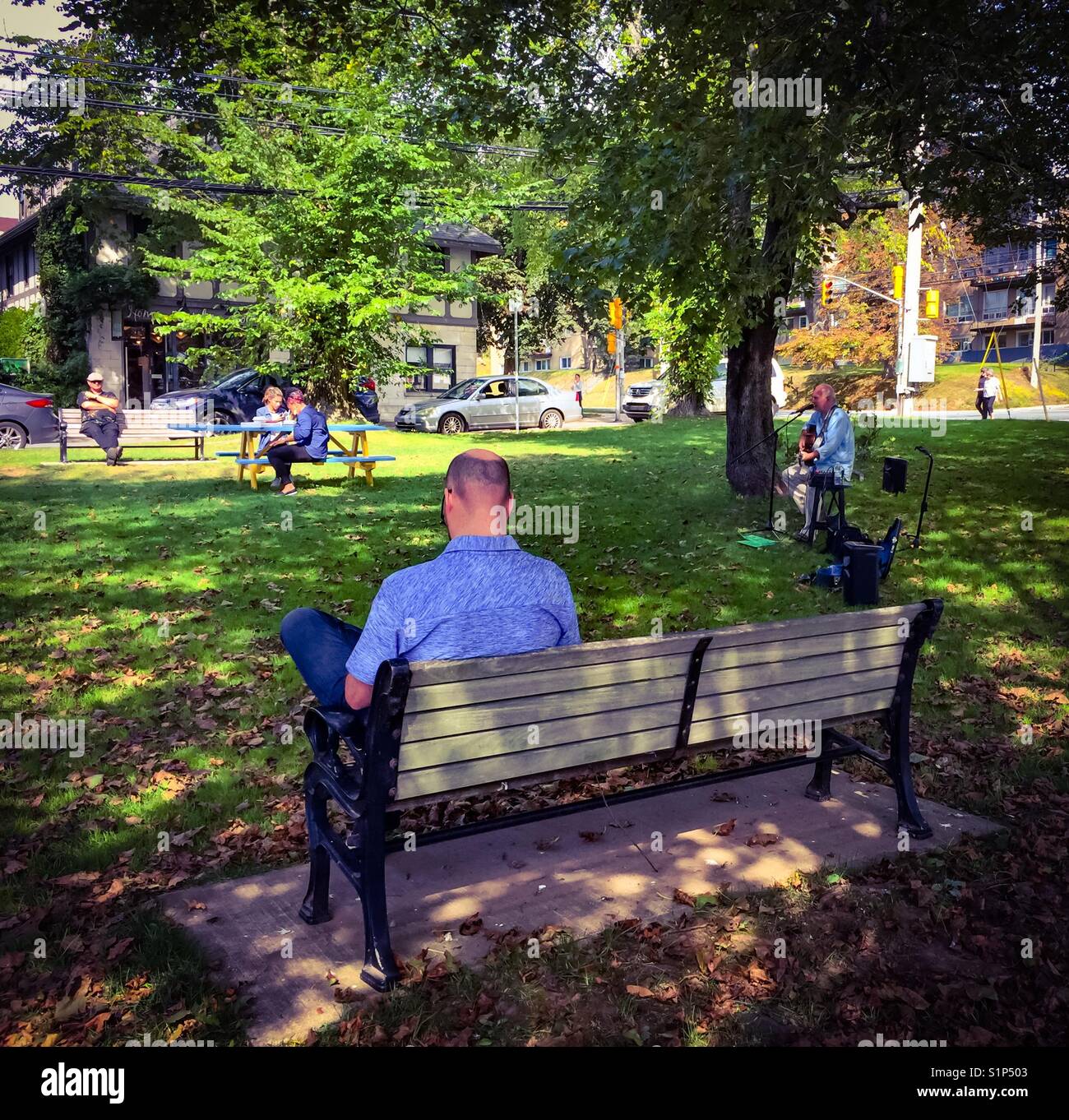 Impromptu music in the park - Smartphone Captured Stock Image