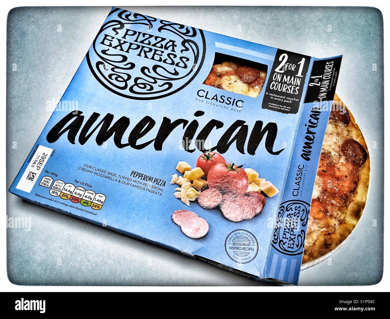 Pizza Express American pizza - Smartphone Captured Stock Image