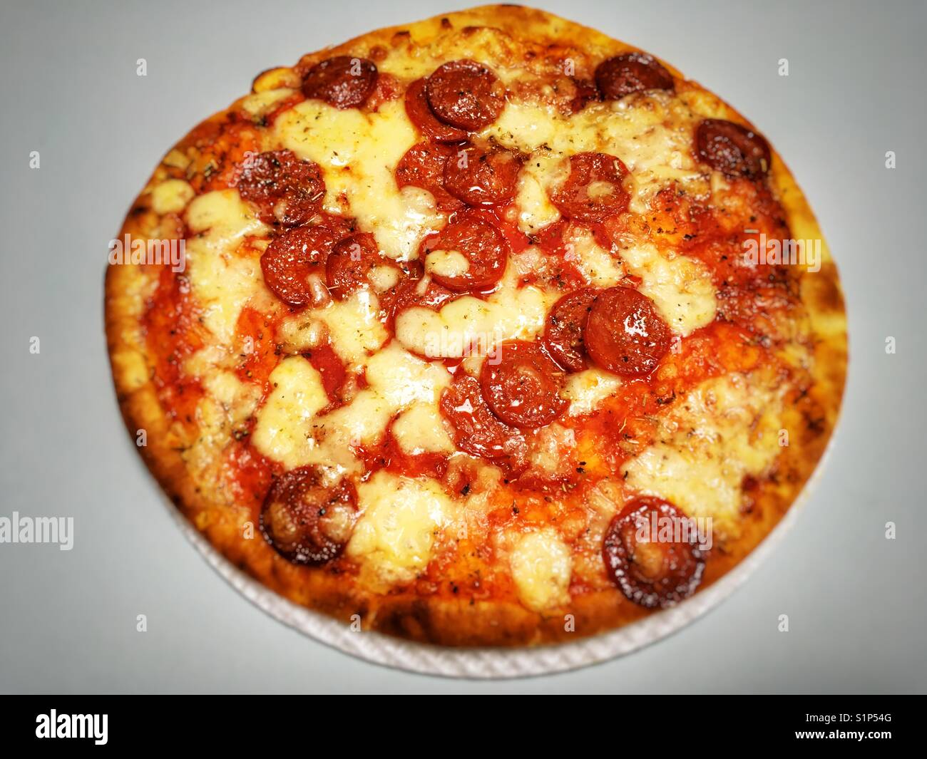 Pizza Express American pepperoni pizza Stock Photo Alamy