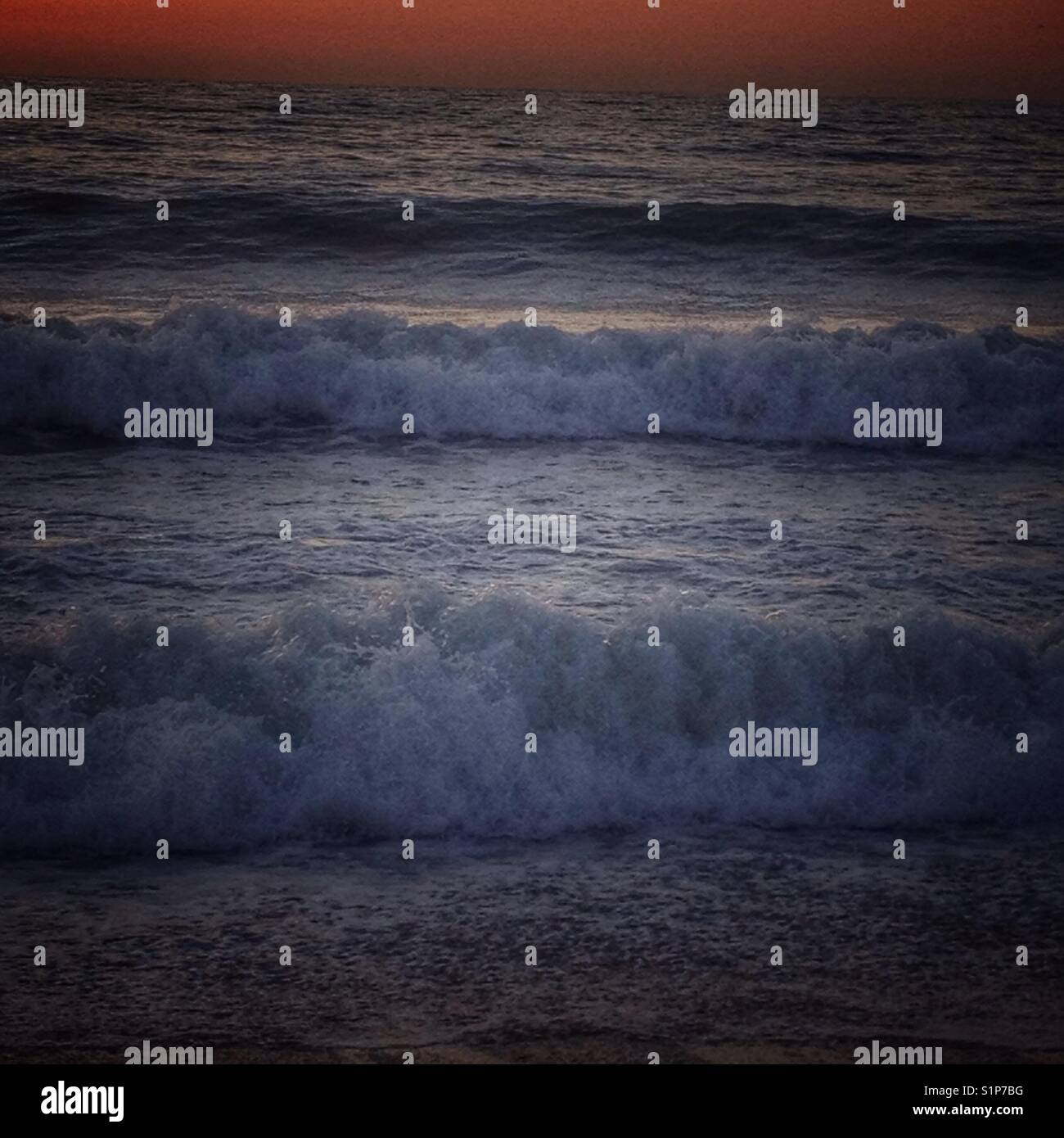 The Pacific Ocean at sunset in Northern California. - Smartphone Captured Stock Image