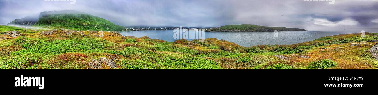 Panorama of St Anthony, Great Northern Peninsula, Newfoundland, Canada - Smartphone Captured Stock Image