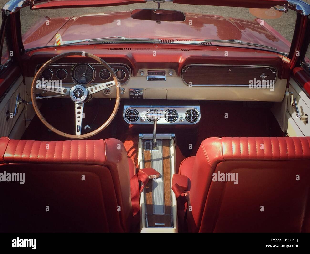 Interior Of A Ford Mustang Convertible Stock Photo Alamy