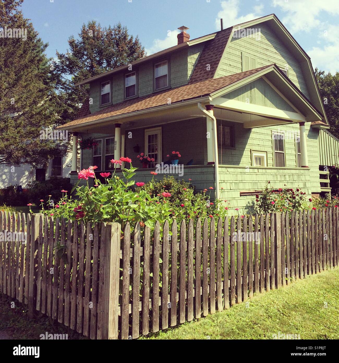 Summer view of a home in Greenfield, Massachusetts, United States - Smartphone Captured Stock Image