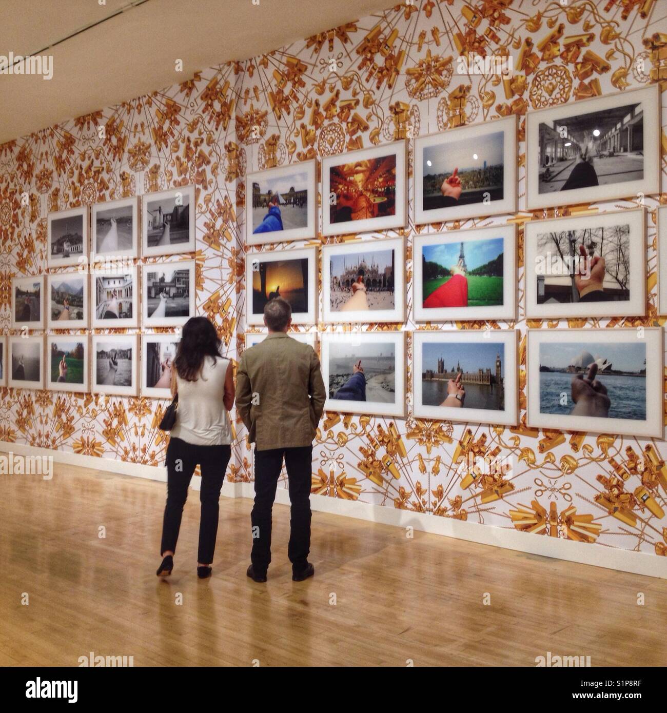 Ai Wei Wei exhibition at the Haines Gallery in San Francisco. - Smartphone Captured Stock Image