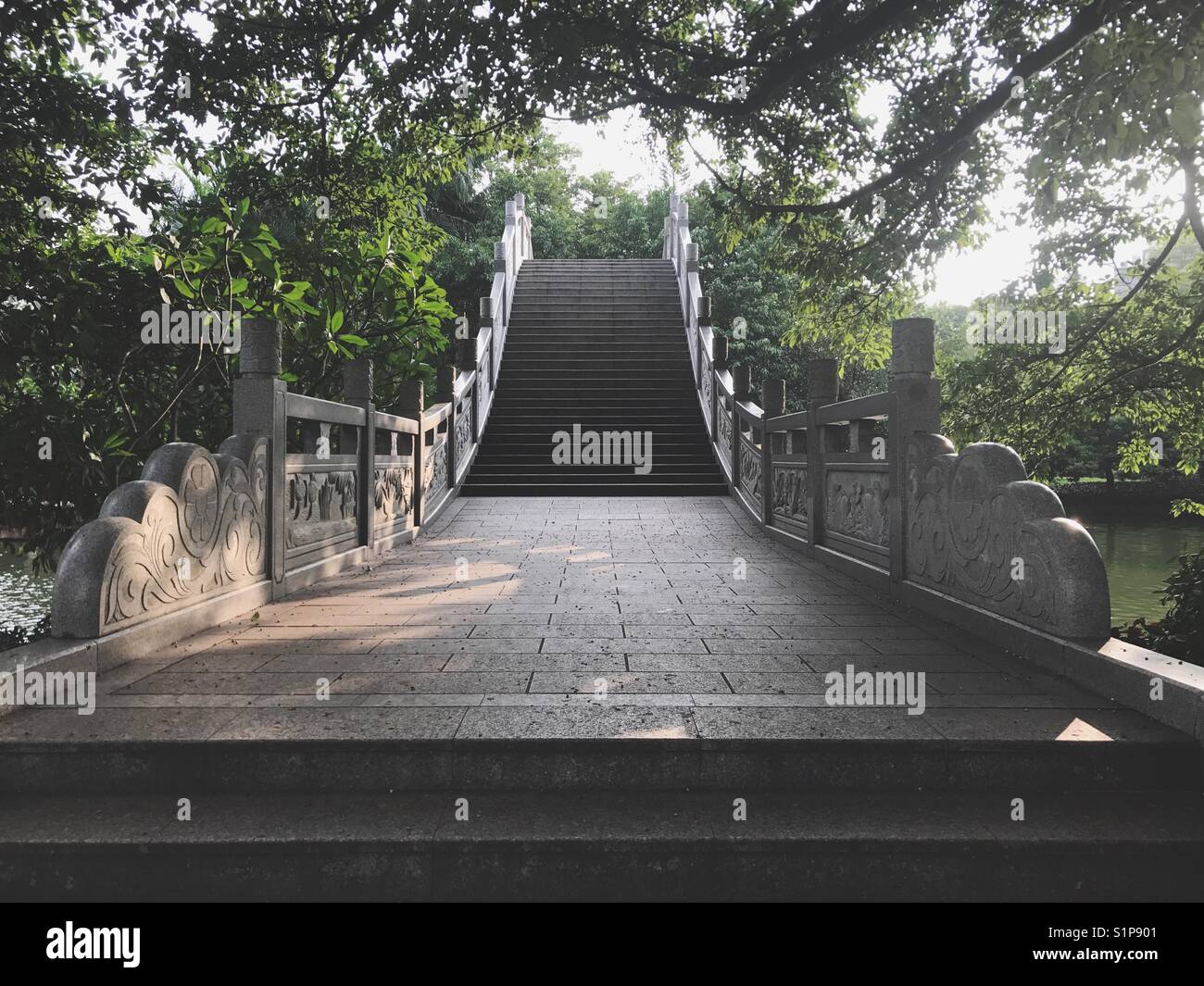 Bridge with green trees hi-res stock photography and images - Alamy