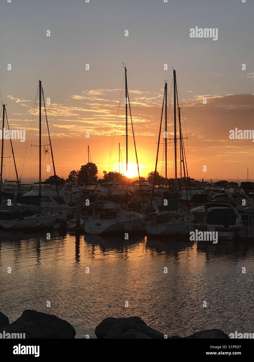 Majestic Sunset over San Diego Bay Stock Photo
