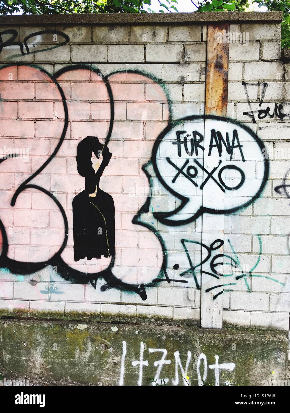 A Graffiti in Berlin reading: für Ana (pro Ana) - Smartphone Captured Stock Image