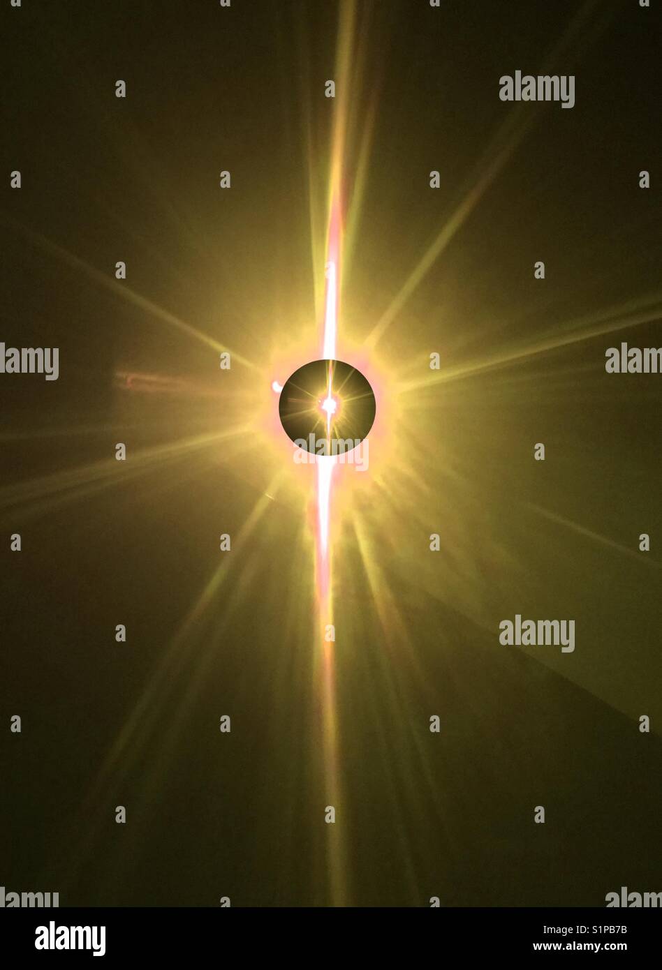 Solar eclipse, August 21, 2017 - Smartphone Captured Stock Image