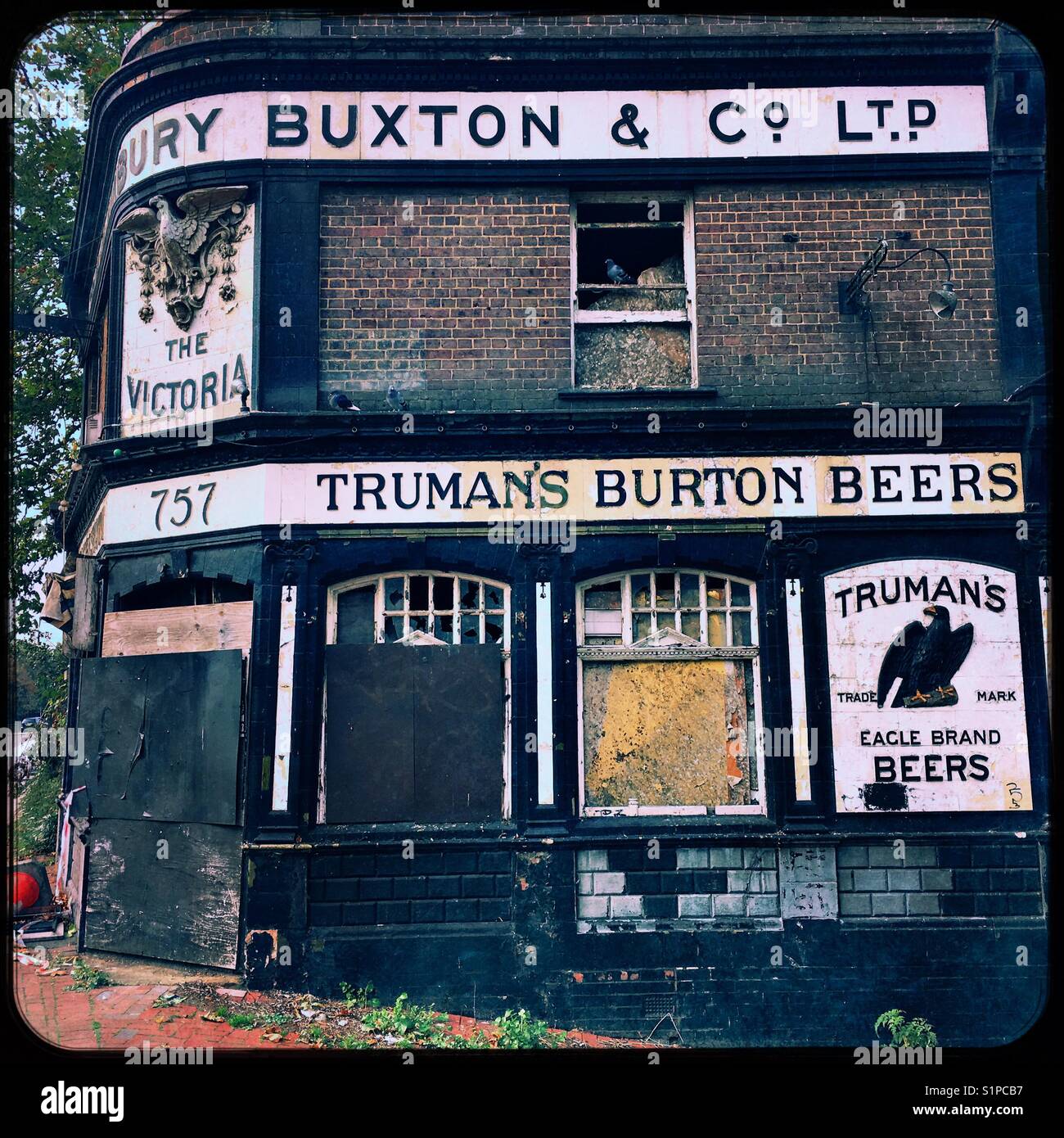 Derelict Pub near Thames Barrier London - Smartphone Captured Stock Image