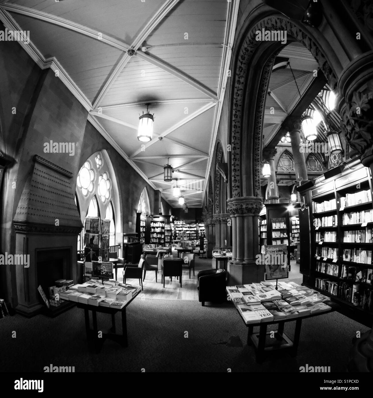 Inside the Wool Exchange bookstore in Bradford, West Yorkshire. - Smartphone Captured Stock Image