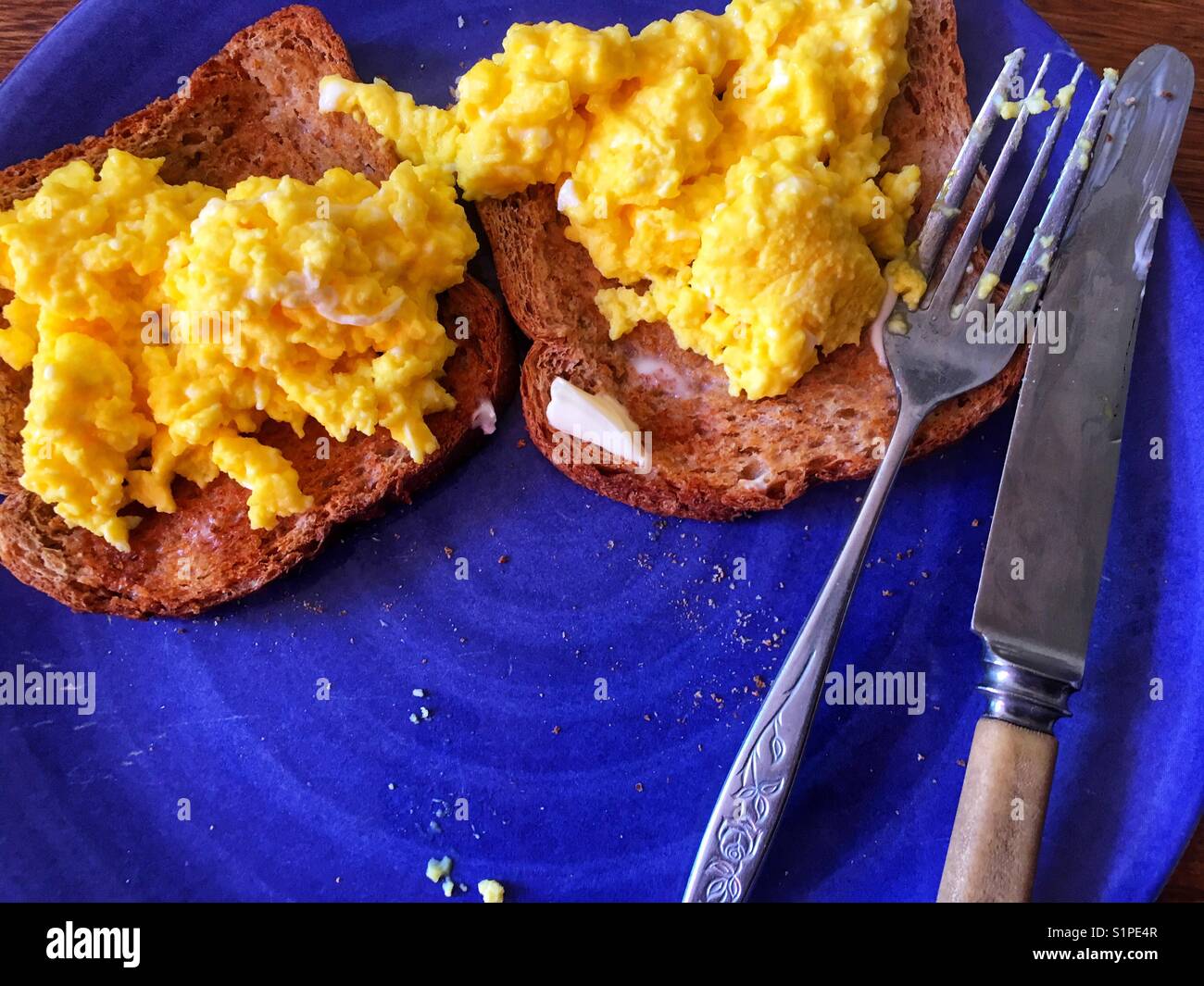 Scrambled eggs - Smartphone Captured Stock Image