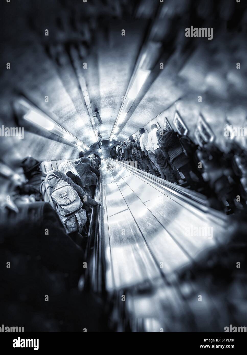 Tube escalator - Smartphone Captured Stock Image